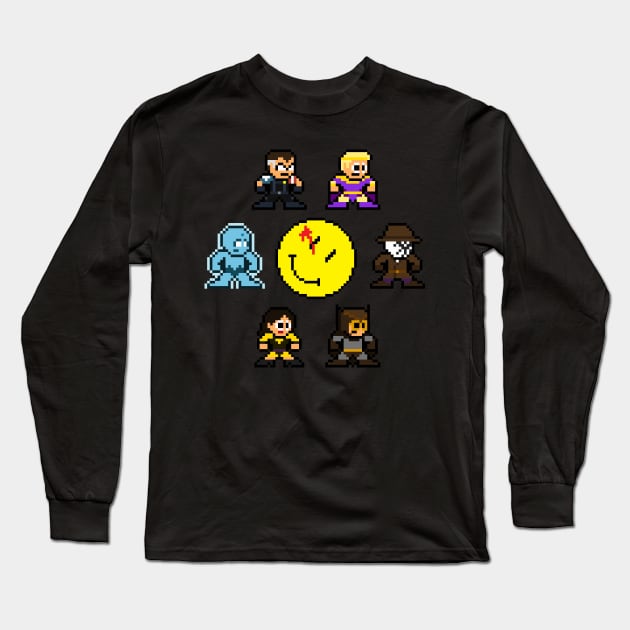 Who Pixelates the Watchmen? 8bit Pixel Art Long Sleeve T-Shirt by 8-BitHero